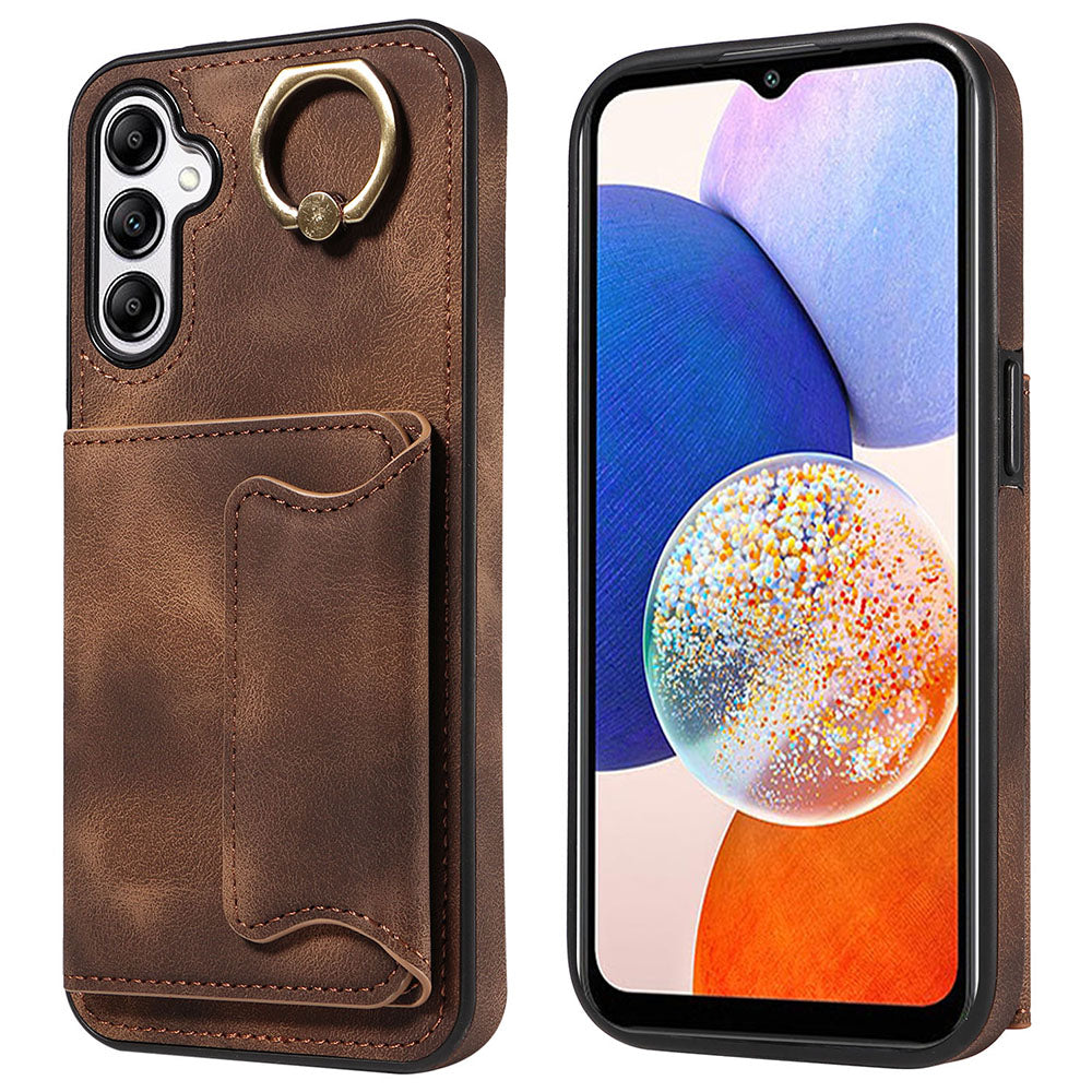 001 For Samsung Galaxy A14 5G A14 4G Ring Kickstand Card Holder Cover Skin-touch PU Leather TPU Phone Case 001 For Samsung Galaxy A14 5G A14 4G Ring Kickstand Card Holder Cover Skin-touch PU Leather TPU Phone Case